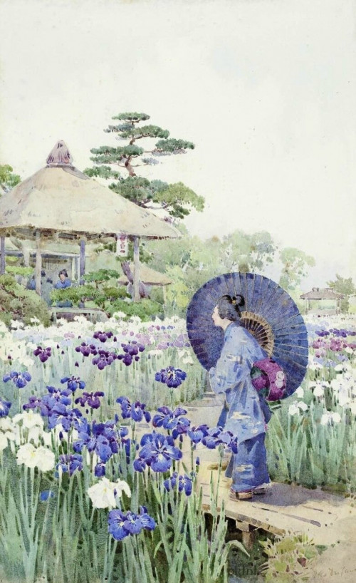 Художник Ella du Cane (1880 1940). Прогулка по Японскому саду