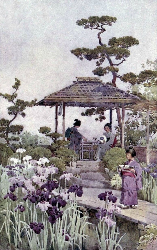 Художник Ella du Cane (1880 1940). Прогулка по Японскому саду3